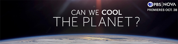 Space and earth with the title Can We Cool the Planet?